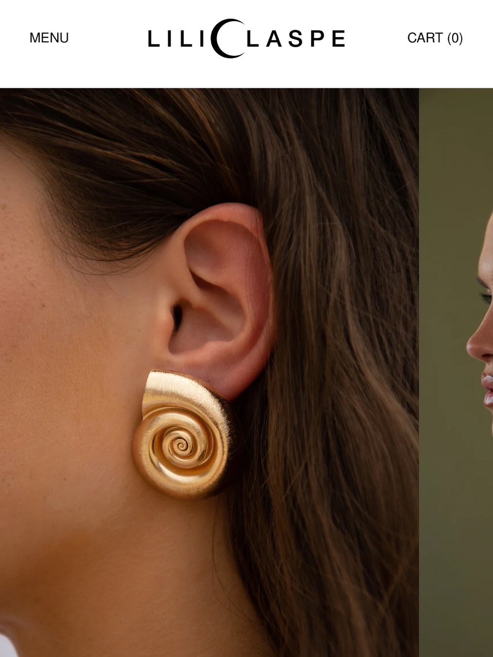 LILI CLASPE la mer earrings nautilus shell gold small